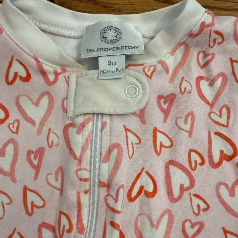 The Proper Peony Valentina zipper pajamas size 9 Months